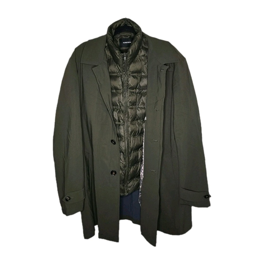 Nordstrom 3 In‎ 1 Trench And Puffer Coat Green XXL Capsule Wardrobe Versatile
